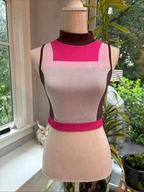 Zara Pink, Gray & Brown Sleeveless Knit Tank